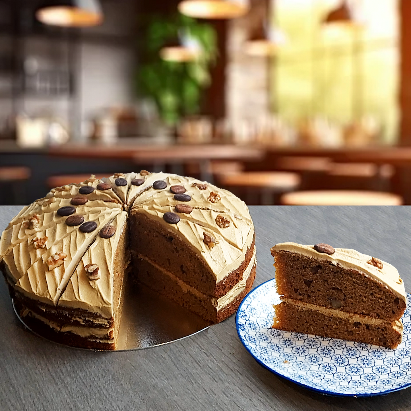 10" Coffee and Walnut Cake